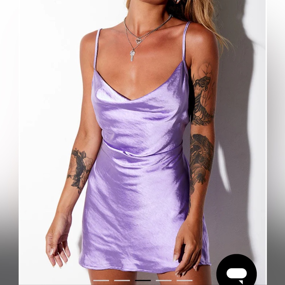 NWT Motel Rocks Paiva Slip Dress In Satin Lilac XXS